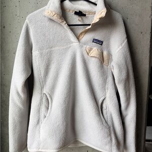 Patagonia Women's White Fleece Pullover with off-white accents (